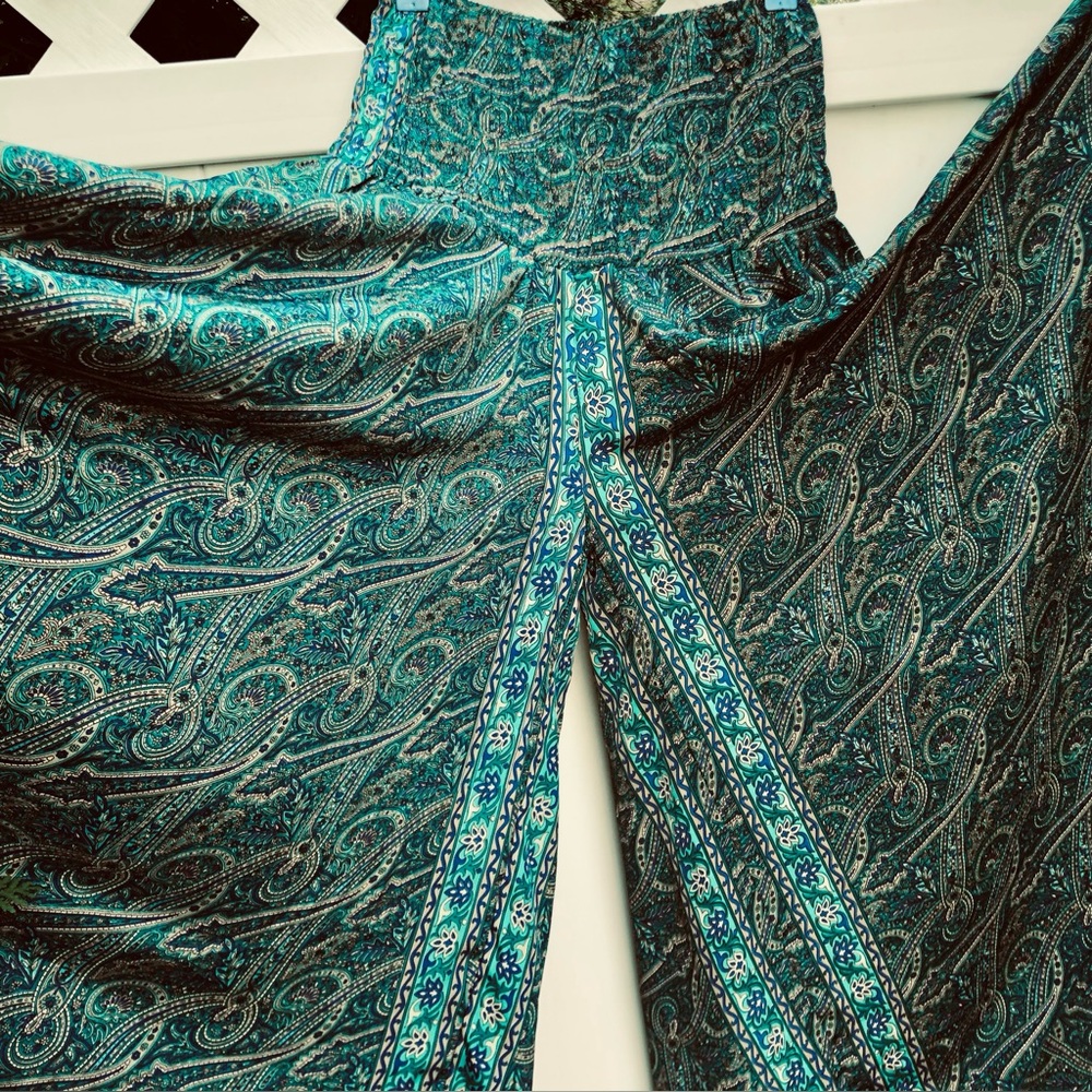 Palazzo Paisley Boot-Cut Flare Skirt-Pants